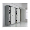 Armadio da ufficio ad ante scorrevoli con 4 ripiani colore grigio cm. 120x45x200H