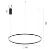 Lampadario a sospensione Nero 30W 4500Lm cct 60X60X150Cm