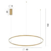 Lampadario a sospensione Oro 30W 4500Lm cct 60X60X150Cm