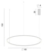 Lampadario a sospensione Bianca 30W 4500Lm cct 60X60X150Cm