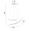 Lampadario a sospensione Led cct Bianca 60W 8000Lm 80X11,2X150Cm