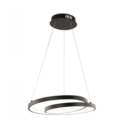Lampadario a sospensione Led cct Nera 60W 8000Lm 80X11,2X150Cm