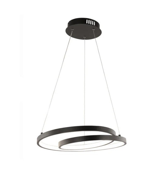 Lampadario a sospensione Led cct Nera 60W 8000Lm 80X11,2X150Cm