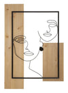 Pannello Da Muro Faces Ferro E Wood Cm 63X2X90
