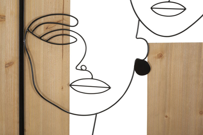 Pannello Da Muro Faces Ferro E Wood Cm 63X2X90