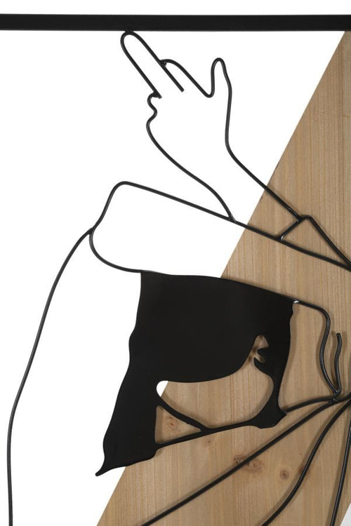 Pannello Da Muro Strip -A- Ferro E Wood Cm 50X2X90