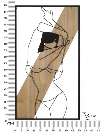 Pannello Da Muro Strip -A- Ferro E Wood Cm 50X2X90