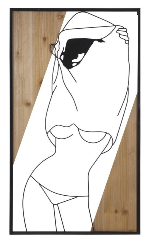 Pannello Da Muro Strip -B- Ferro E Wood Cm 50X2X90