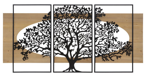Pannello Da Muro Tree Ferro E Wood Set 3Pz Cm 176X2X90 (63X2X90-50X2X90)