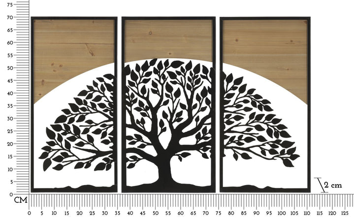 Pannello Da Muro Arc Ferro E Wood Set 3Pz Cm 105X2X70 (35X2X70)