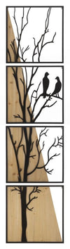 Pannello Da Muro Bird Ferro E Wood Set 4Pz 50X2X200 (50X2X50)