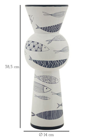 Vaso Ceramica Fish Tall Cm Ø 14X38,5