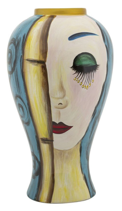 Vaso Ceramica Art Face Cm Ø 28X50