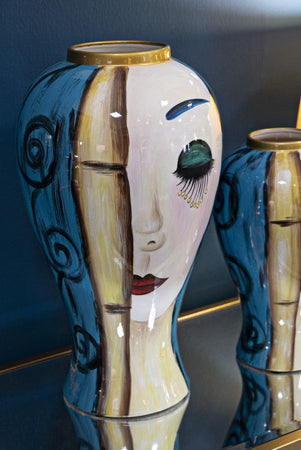 Vaso Ceramica Art Face Cm Ø 28X50