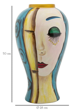 Vaso Ceramica Art Face Cm Ø 28X50