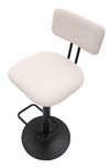 Sgabello Bar Light Bianco Cm 41X47,5X85-106,5(Seduta Cm 61-83)
