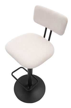 Sgabello Bar Light Bianco Cm 41X47,5X85-106,5(Seduta Cm 61-83)