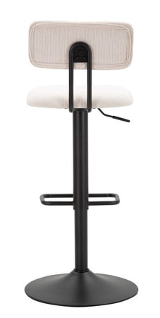 Sgabello Bar Light Bianco Cm 41X47,5X85-106,5(Seduta Cm 61-83)