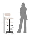 Sgabello Bar Light Bianco Cm 41X47,5X85-106,5(Seduta Cm 61-83)