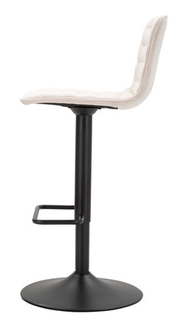 Sgabello Bar High Bianco Cm 43X49,5X85,5-107(Seduta Cm 61-82,5)