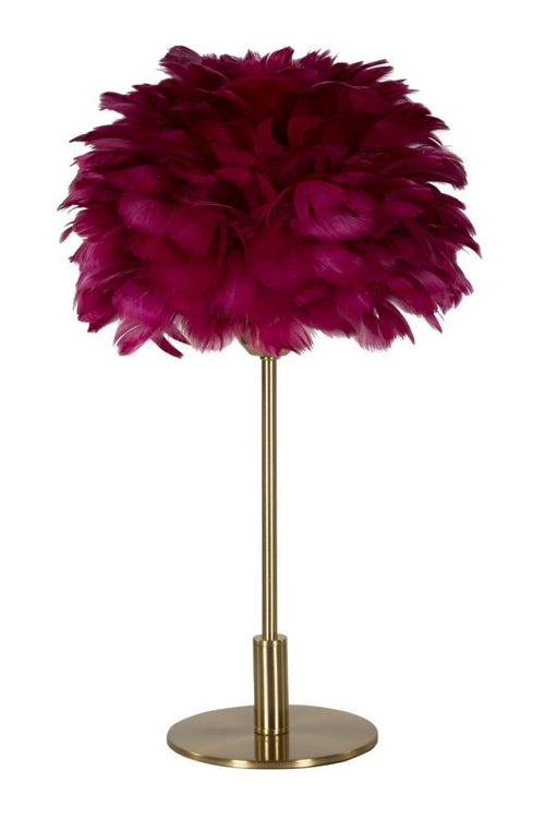 Lampada Da Tavolo Ball Feather Bordeaux Cm Ø 30X50