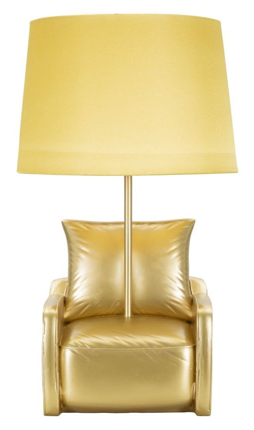 Lampada Da Comodino Midcentury Gialla Cm Ø 26X46