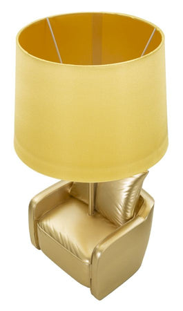 Lampada Da Comodino Midcentury Gialla Cm Ø 26X46