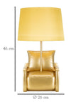 Lampada Da Comodino Midcentury Gialla Cm Ø 26X46