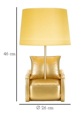 Lampada Da Comodino Midcentury Gialla Cm Ø 26X46