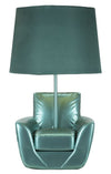 Lampada Da Comodino Midcentury Turchese Cm Ø 26X43