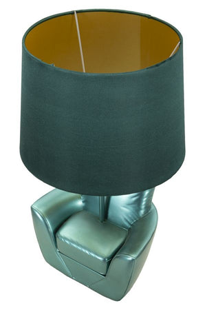 Lampada Da Comodino Midcentury Turchese Cm Ø 26X43