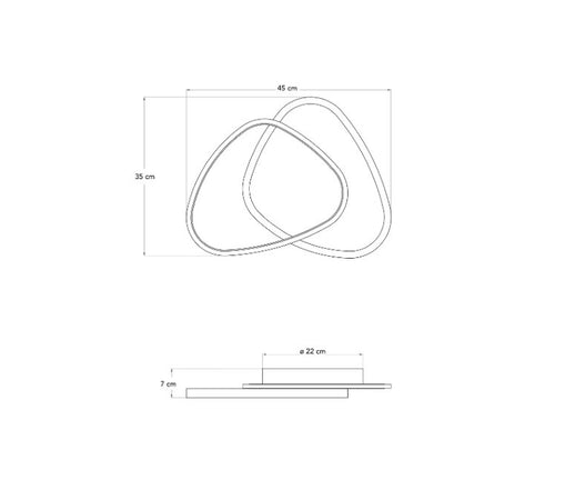 Plafoniera Led rotonda, con interruttore cct Nichel 42W 4500Lm 35X7X45Cm