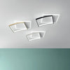 Plafoniera Led quadrata, con interruttore cct Nera 42W 5200Lm 37X10X42Cm