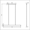 Sospensione lineare Led cct, Legno 40W 6400Lm 121,5X8X150Cm