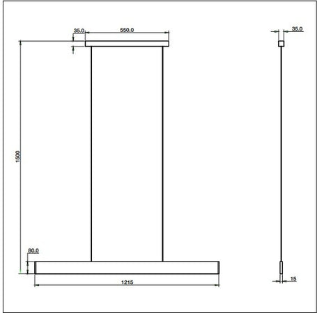 Sospensione lineare Led cct Marmo 50W 6600Lm 121,5X8X150Cm