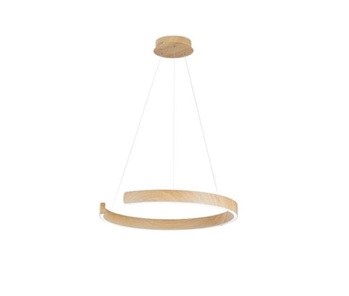 Sospensione semicircolare Led cct Legno 50W 6600Lm 100X100X150Cm