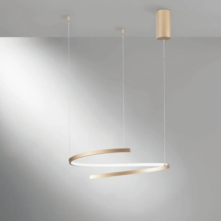 Lampadario Led cct Oro 38W 6090Lm 60X150X12Cm