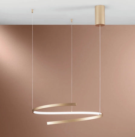 Lampadario Led cct Oro 38W 6090Lm 60X150X12Cm