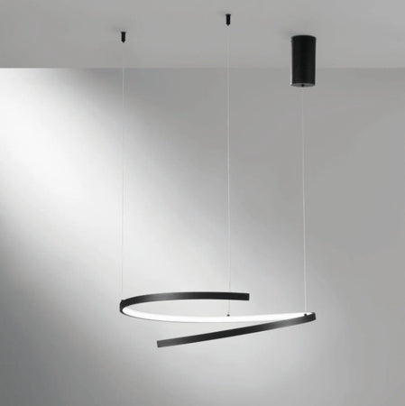 Lampadario Led cct Nero 38W 6090Lm 60X150X12Cm
