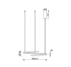 Lampadario Led cct Bianco 38W 6090Lm 60X150X12Cm