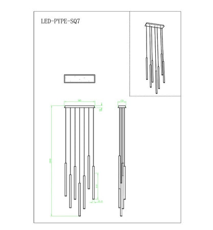 Sospensione Led con struttura tubolare lineare cct Bianco 35W 3290Lm 200X56.5X3,5Cm