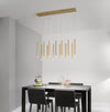 Sospensione Led con struttura tubolare lineare cct Oro 65W 6110Lm 200X107,5X3.5Cm
