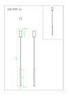 Sospensione tubolare singola Led cct Bianco 5W 470Lm 200X6X2,5 Cm