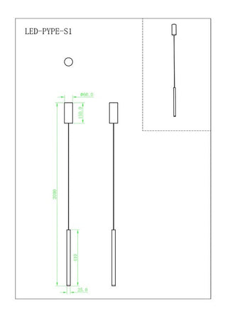 Sospensione tubolare singola Led cct Bianco 5W 470Lm 200X6X2,5 Cm