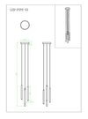 Sospensione Led Multicolore 35W 2350Lm 200X25,5X3,5Cm