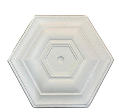 Rosone a soffitto per lampadario in polistirolo geometrico moderno 50cm