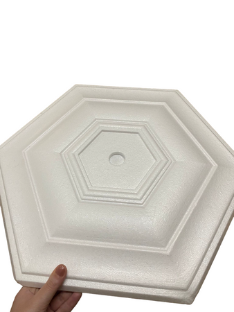 Rosone a soffitto per lampadario in polistirolo geometrico moderno 50cm