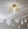 Plafoniera in vetro soffiato Ambra 1Xe27 30X23X9Cm
