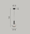Lampadario a Sospensione Oro 1Xe27 10X18X150Cm