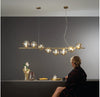 Lampadario a sospensione diffusori in vetro soffiato Oro 8Xg9 145X33,5X165Cm